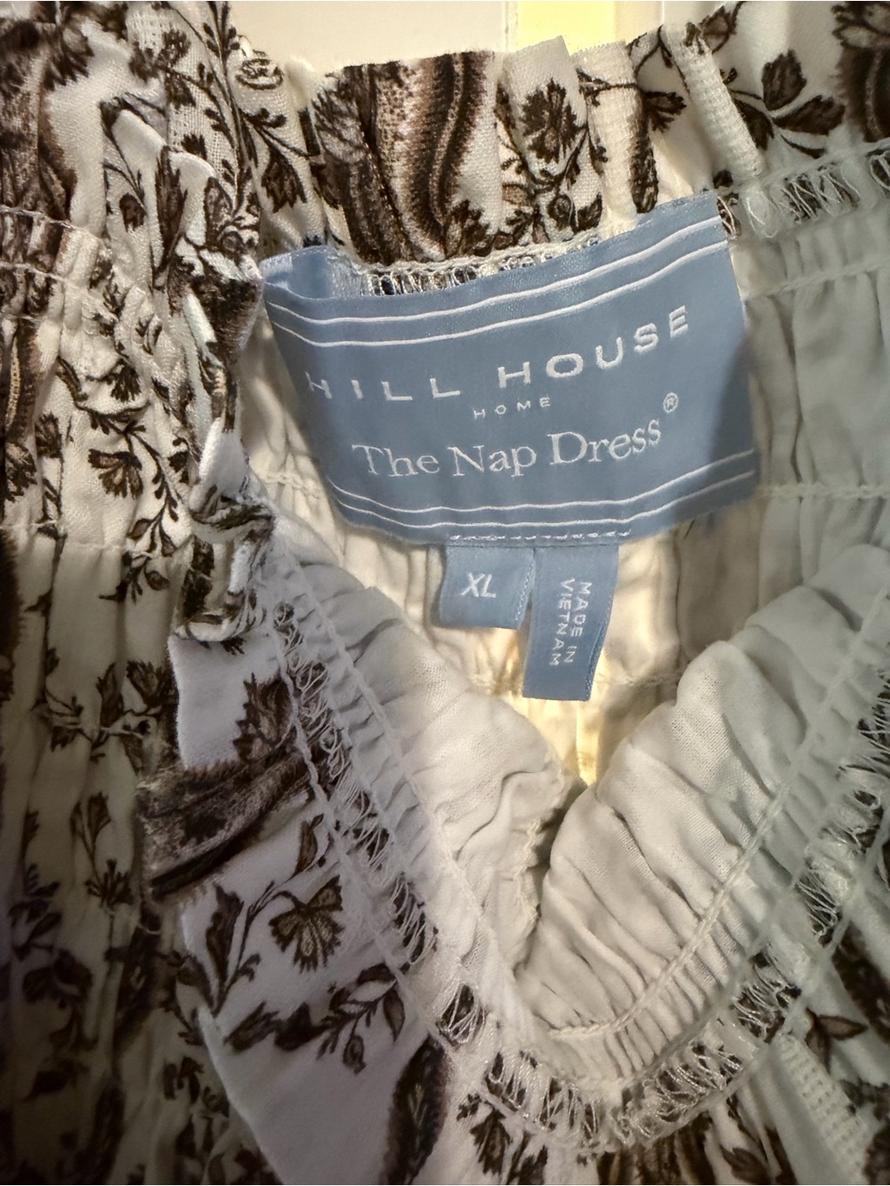 Hill House White and Brown Floral Midi Dress - Picture 3 of 3